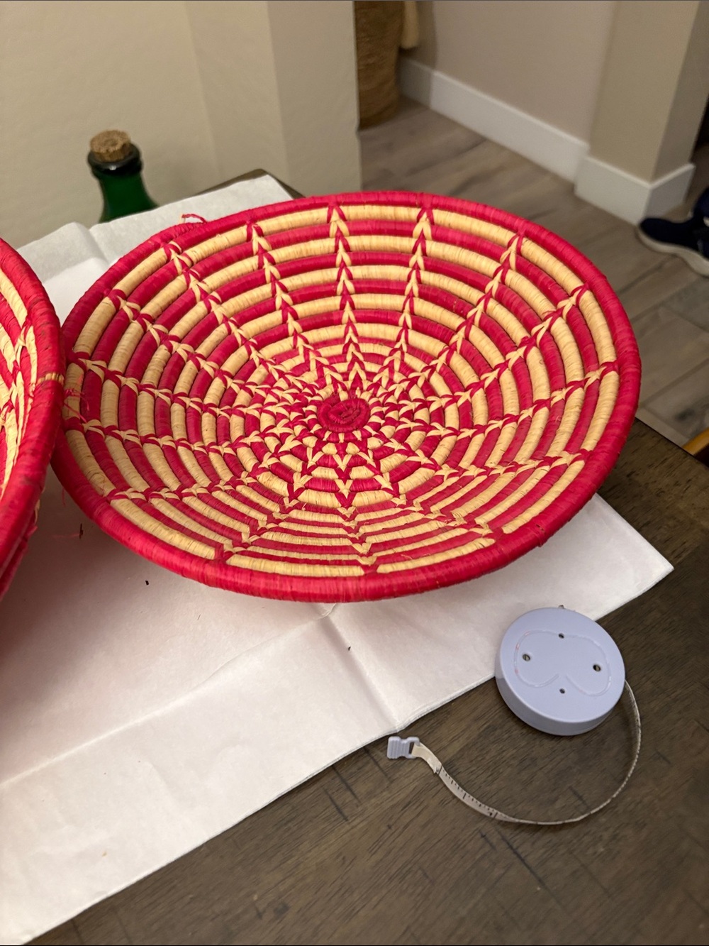 2 Handmade Woven Coil Baskets   15.5”diameter and. 11” diameter - Picture 3 of 7